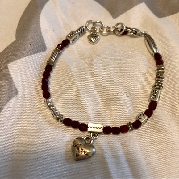 Brighton Jewelry - Brighton bracelet with red beads and hearts